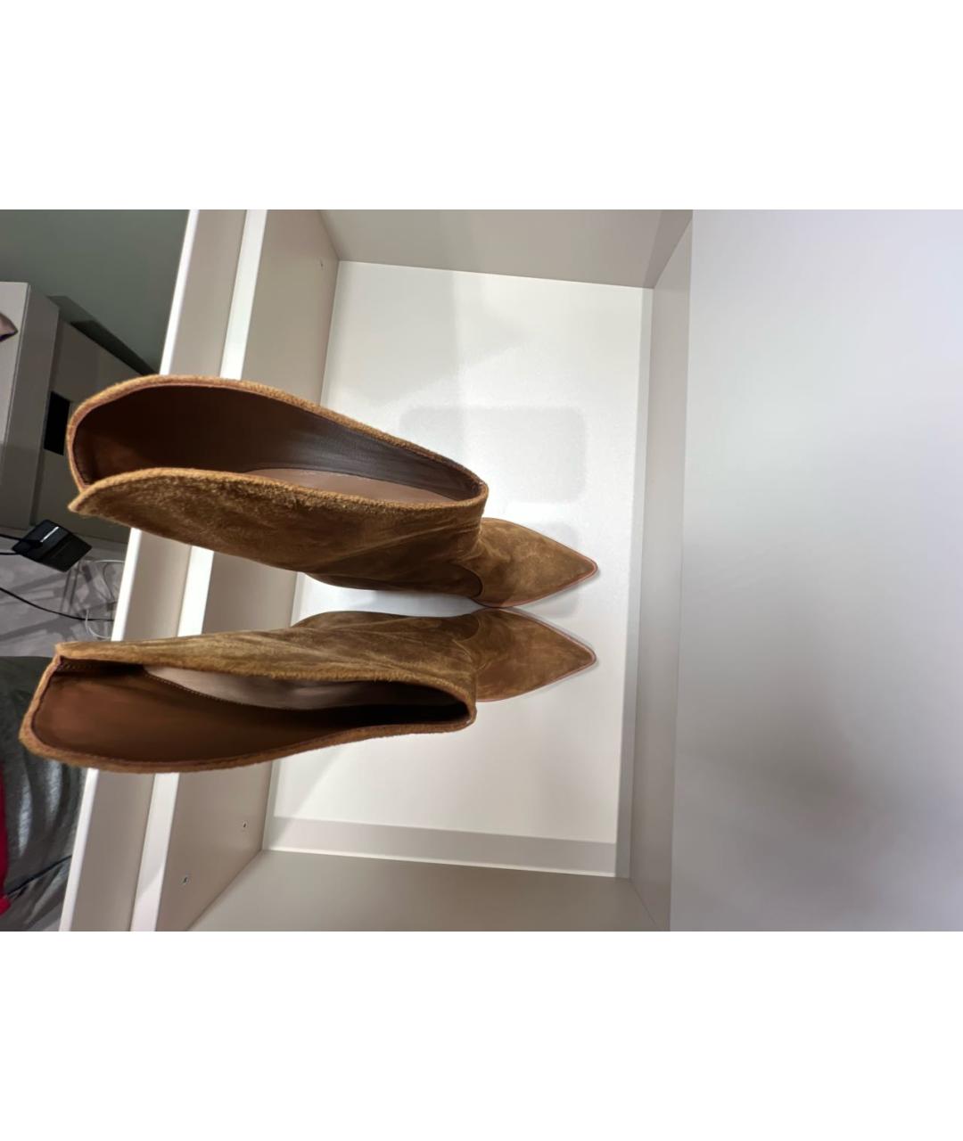 GIANVITO ROSSI Коричневые замшевые полусапоги, фото 3