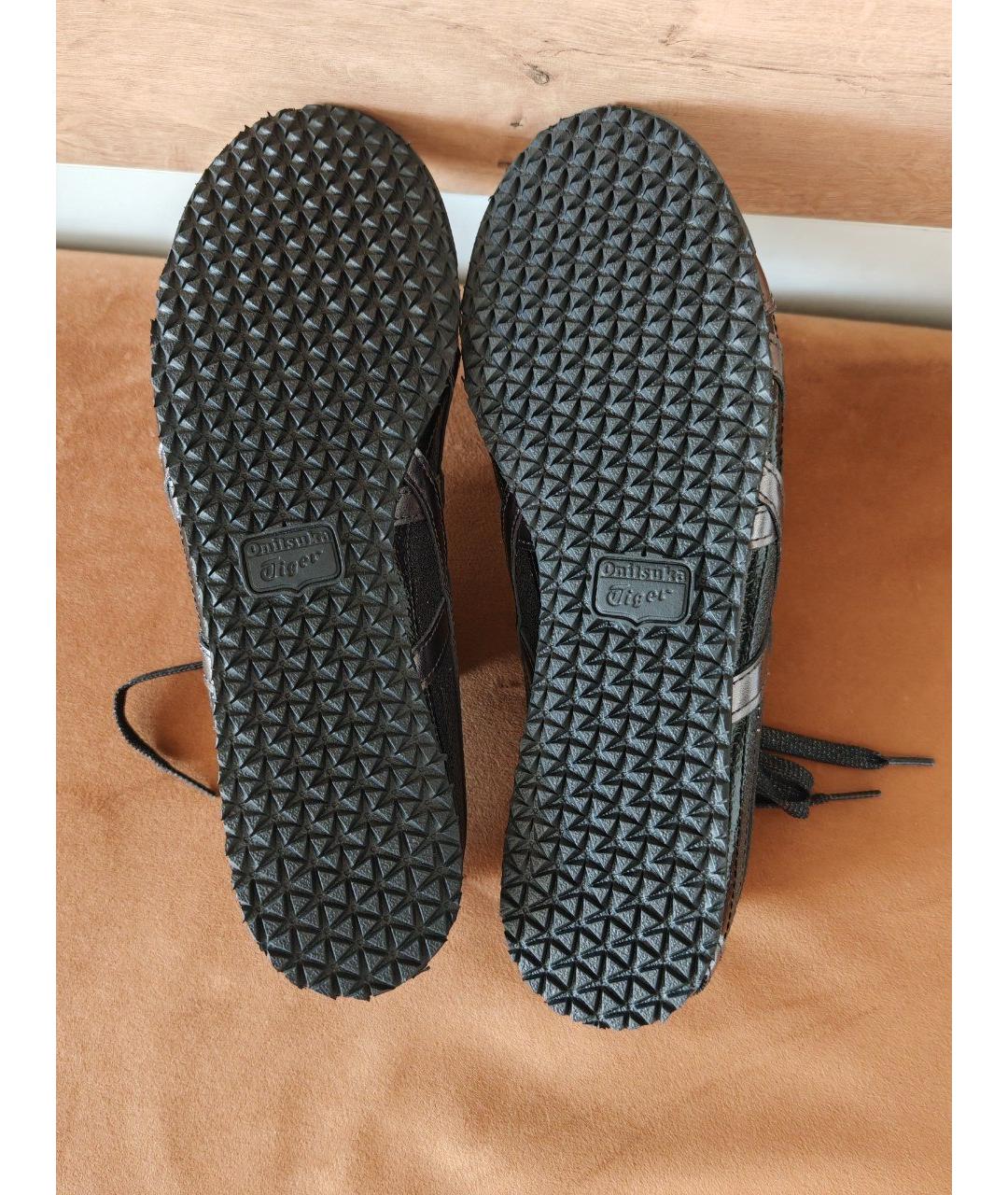 ONITSUKA TIGER Черные кожаные низкие кроссовки / кеды, фото 5