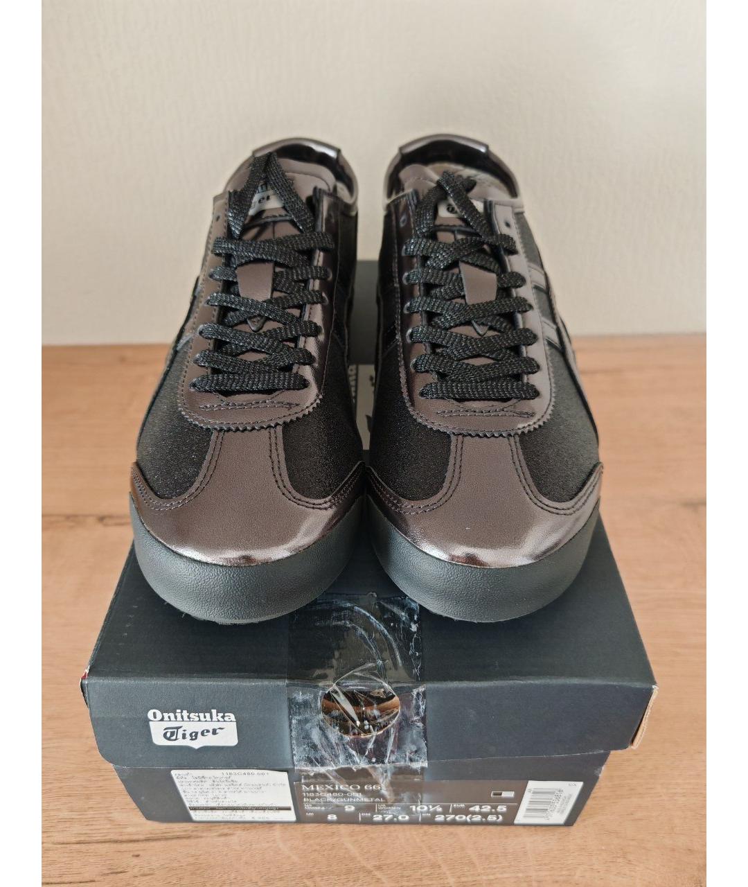 ONITSUKA TIGER Черные кожаные низкие кроссовки / кеды, фото 2