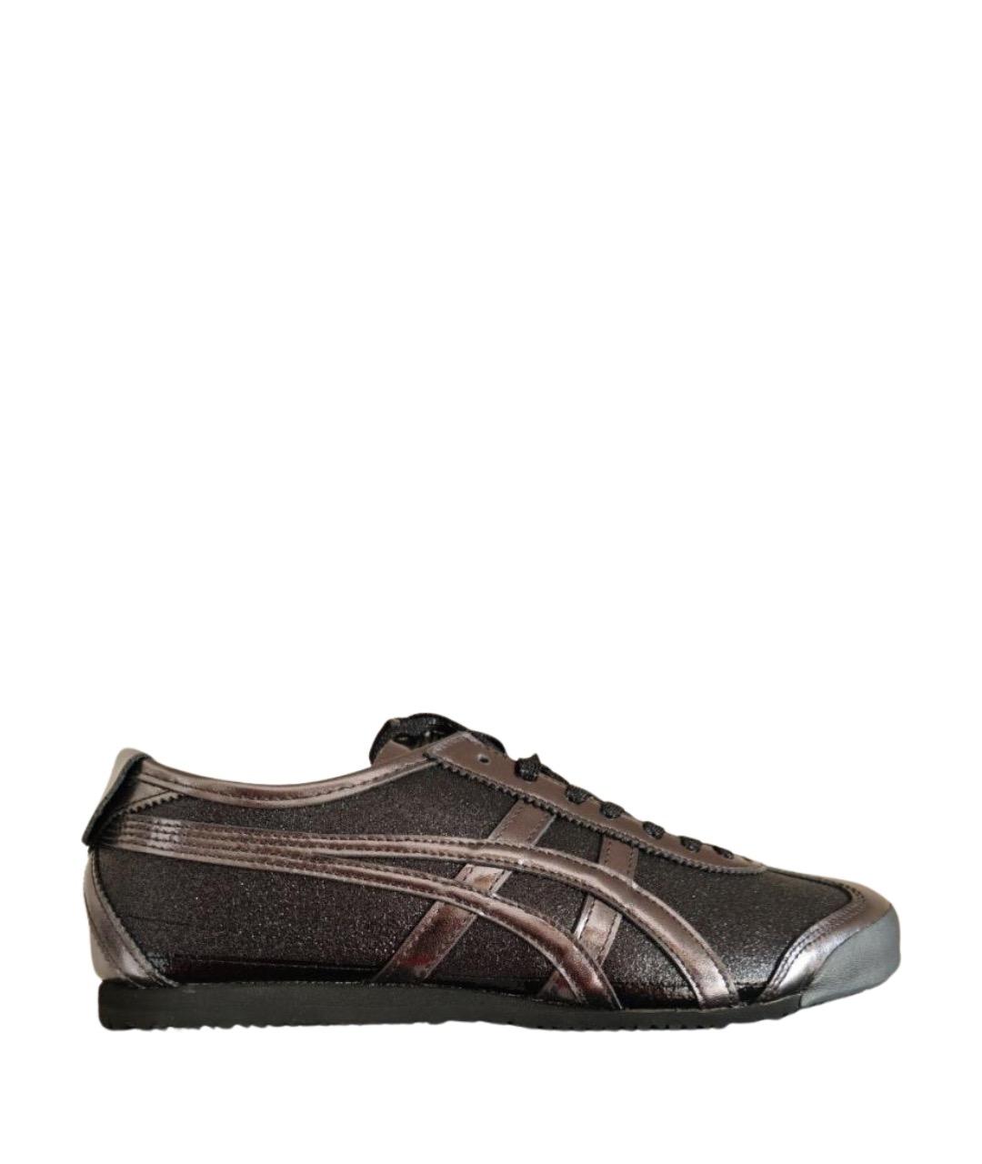 ONITSUKA TIGER Черные кожаные низкие кроссовки / кеды, фото 1
