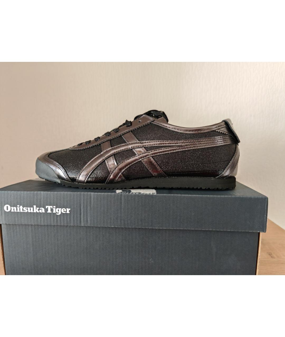 ONITSUKA TIGER Черные кожаные низкие кроссовки / кеды, фото 6