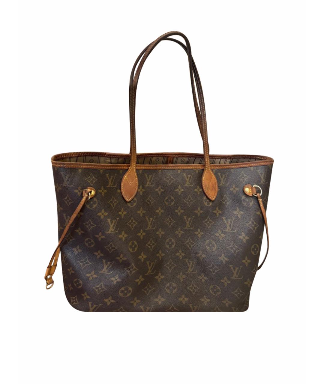 LOUIS VUITTON Коричневая кожаная сумка с короткими ручками, фото 1