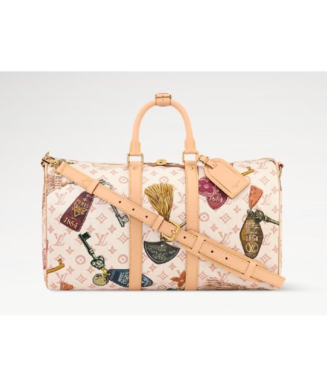 LOUIS VUITTON Бежевая кожаная дорожная/спортивная сумка, фото 10