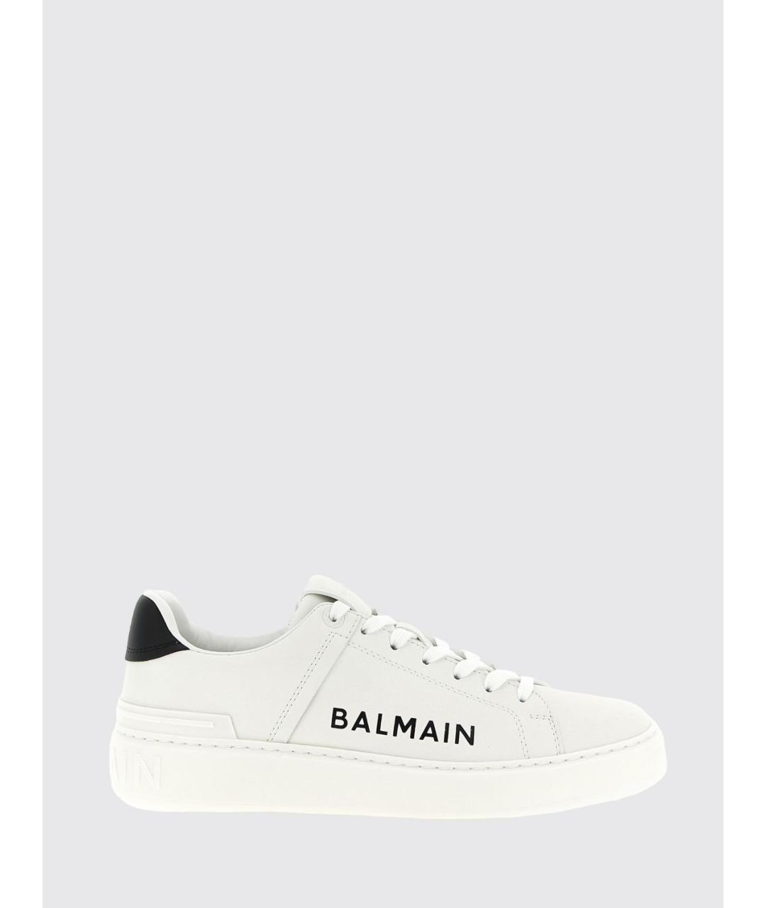 BALMAIN Белые кожаные низкие кроссовки / кеды, фото 5