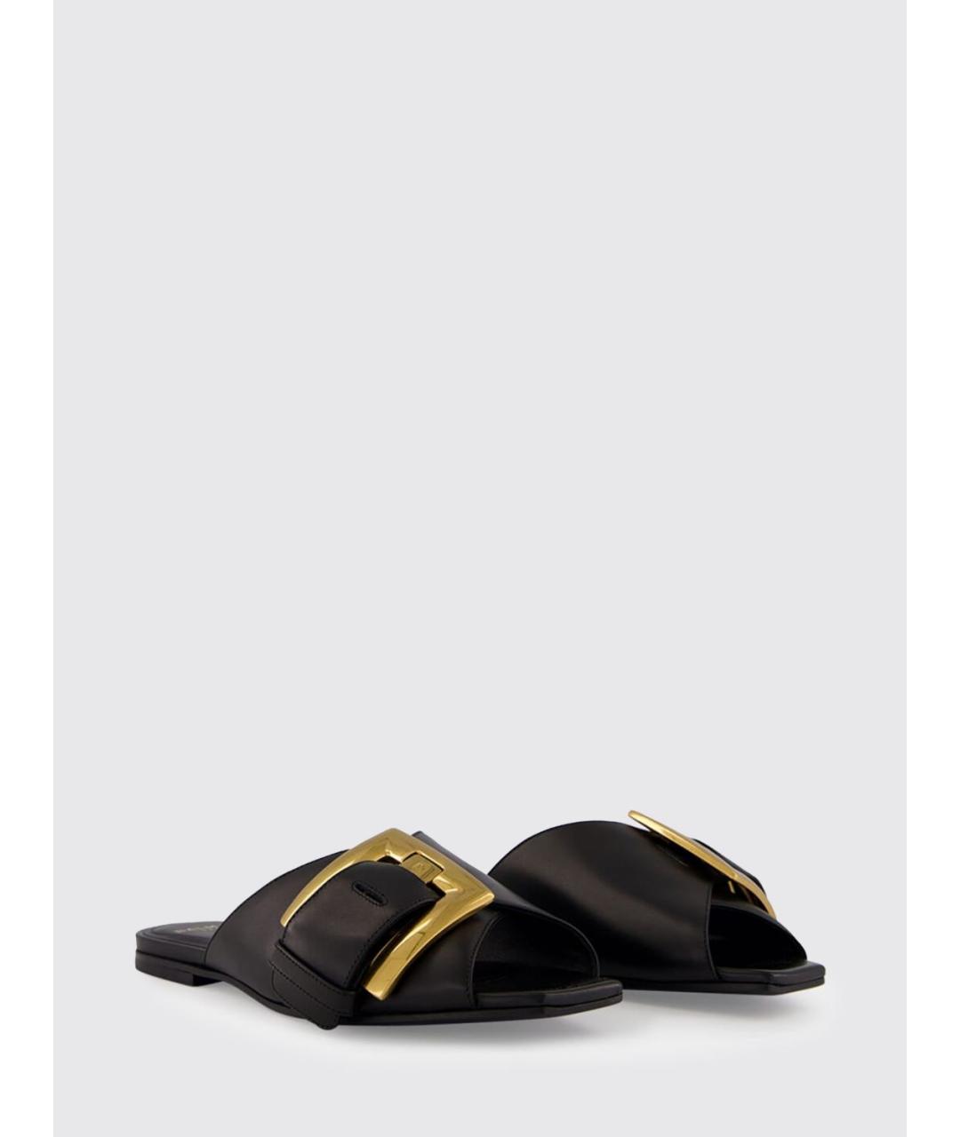 BALMAIN Черные кожаные мюли, фото 2