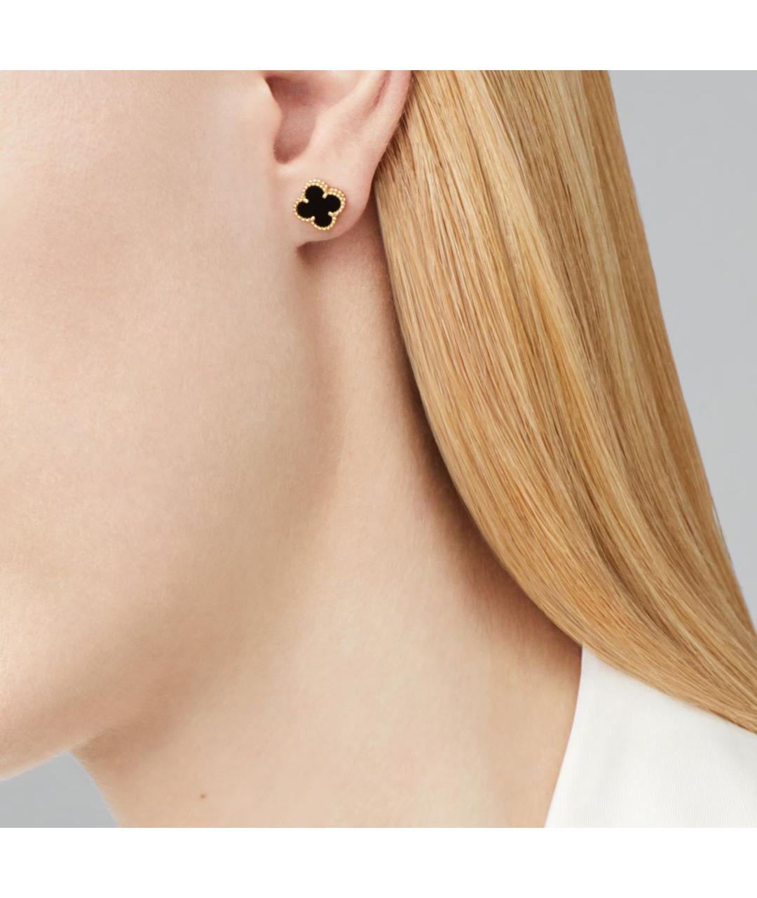 VAN CLEEF & ARPELS Черные серьги из желтого золота, фото 2