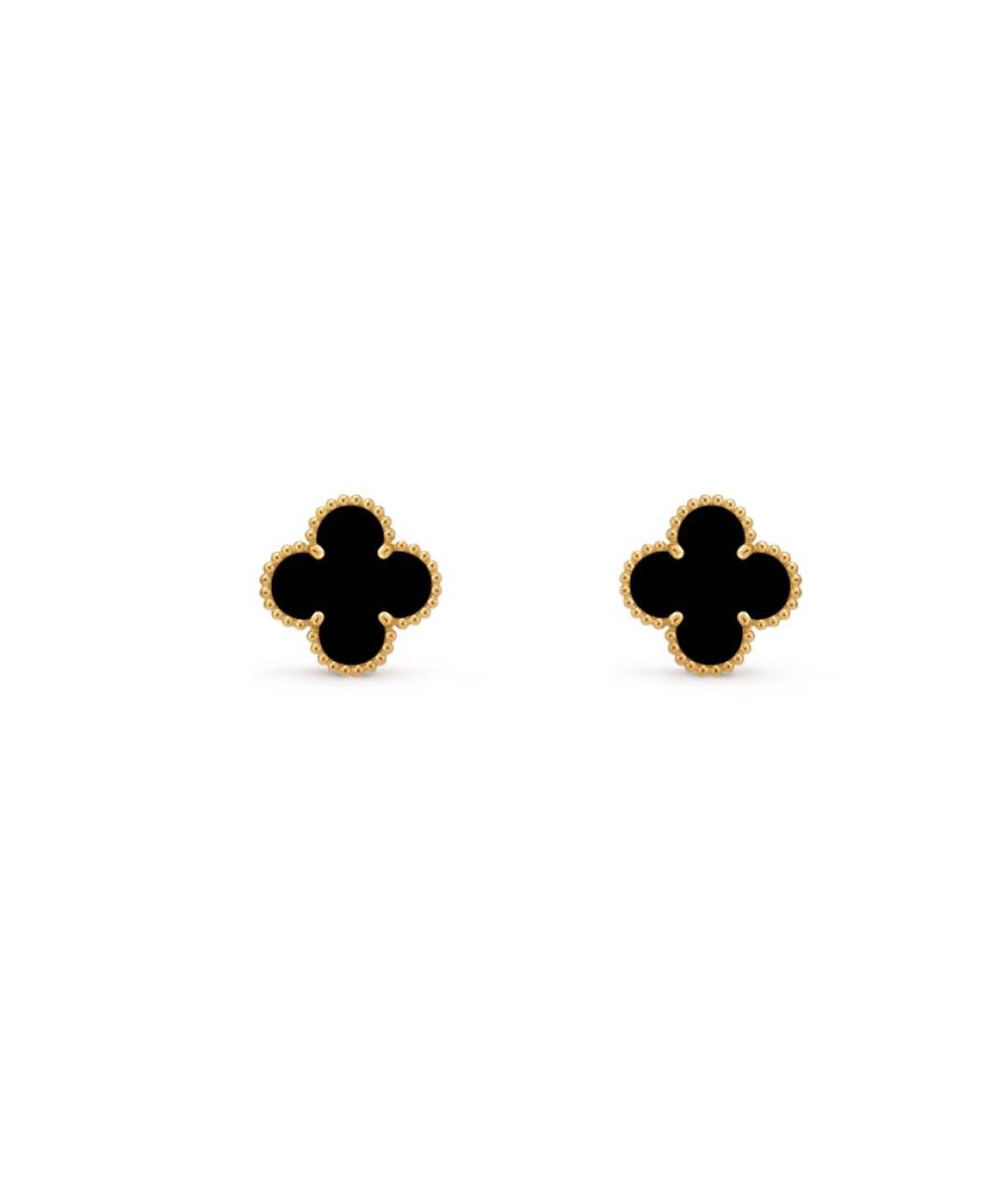 VAN CLEEF & ARPELS Черные серьги из желтого золота, фото 4