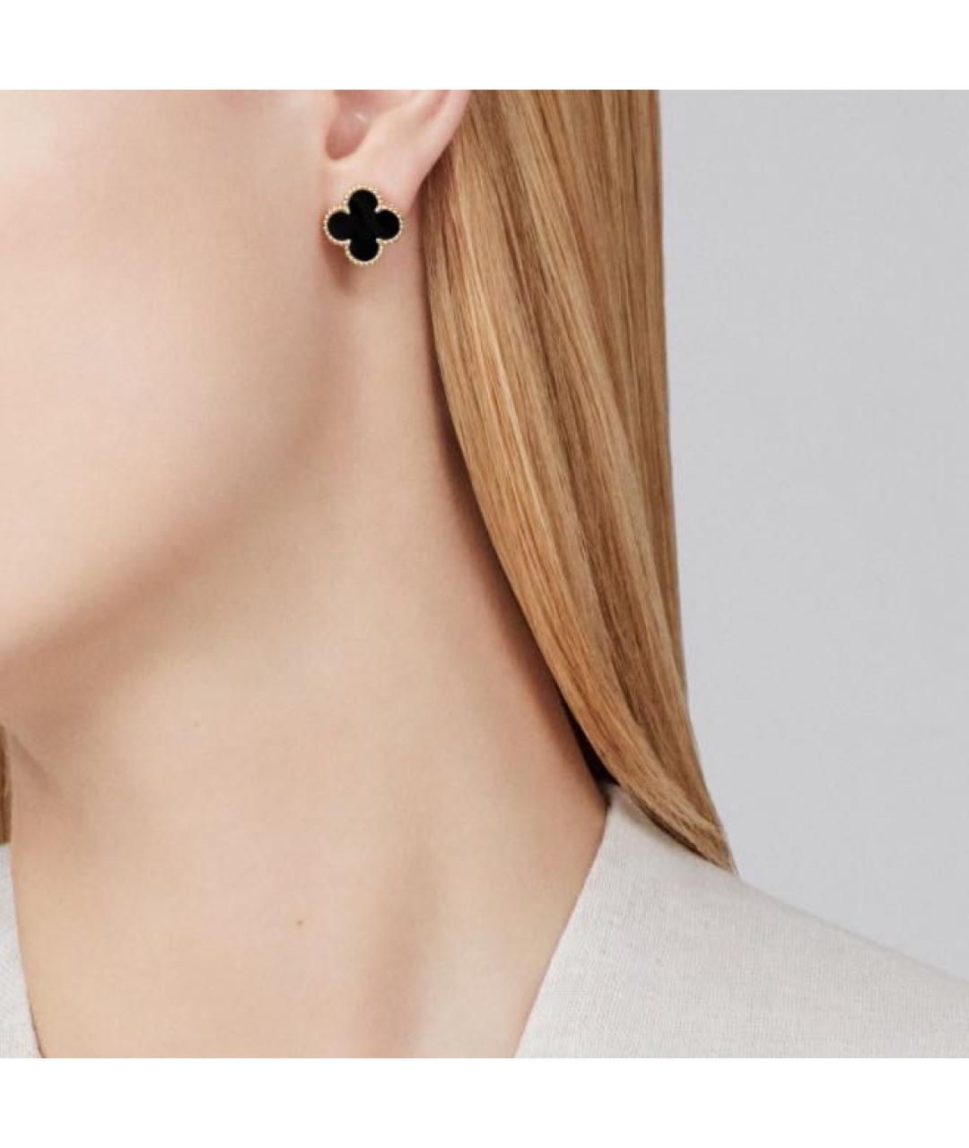 VAN CLEEF & ARPELS Черные серьги из желтого золота, фото 2