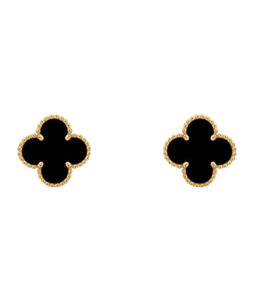 VAN CLEEF & ARPELS Черные серьги из желтого золота, фото 1