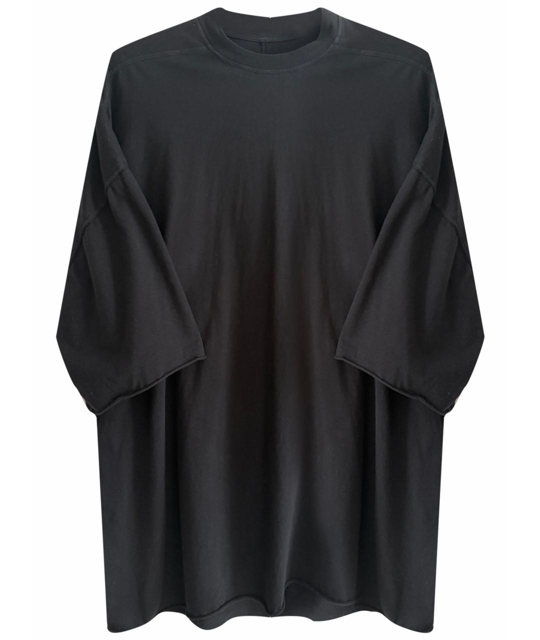 RICK OWENS Черная хлопковая футболка, фото 1