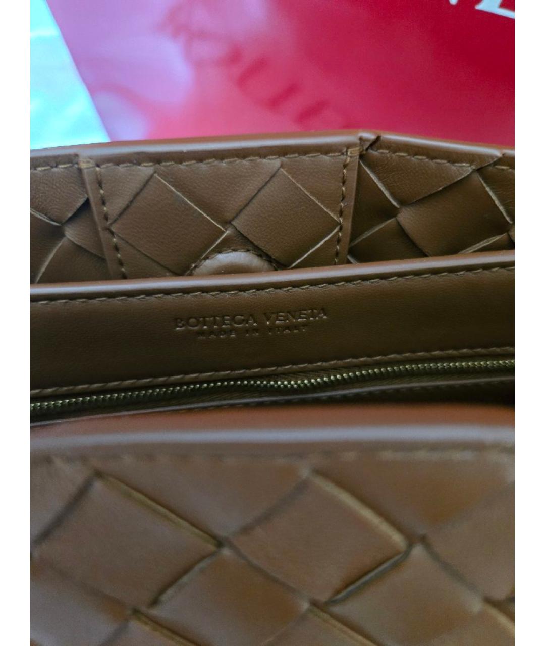 BOTTEGA VENETA Коричневая кожаная сумка тоут, фото 4