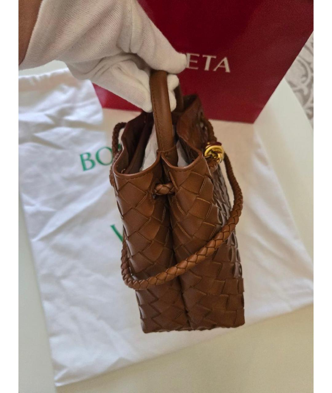 BOTTEGA VENETA Коричневая кожаная сумка тоут, фото 3