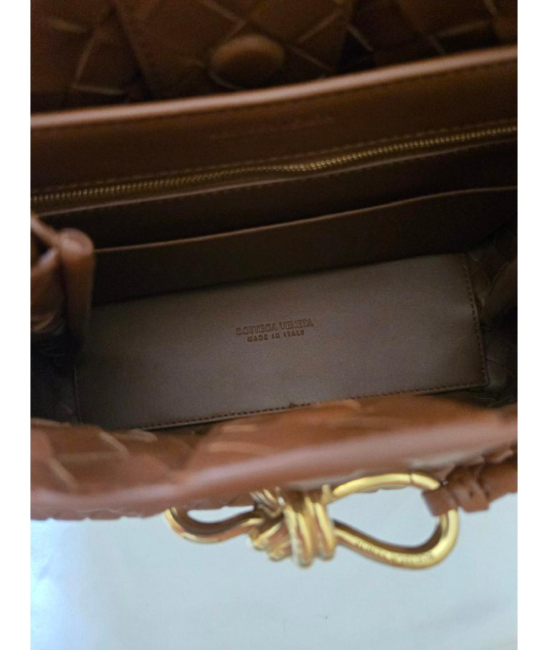 BOTTEGA VENETA Коричневая кожаная сумка тоут, фото 5
