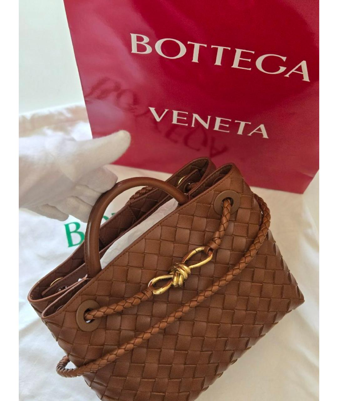 BOTTEGA VENETA Коричневая кожаная сумка тоут, фото 2