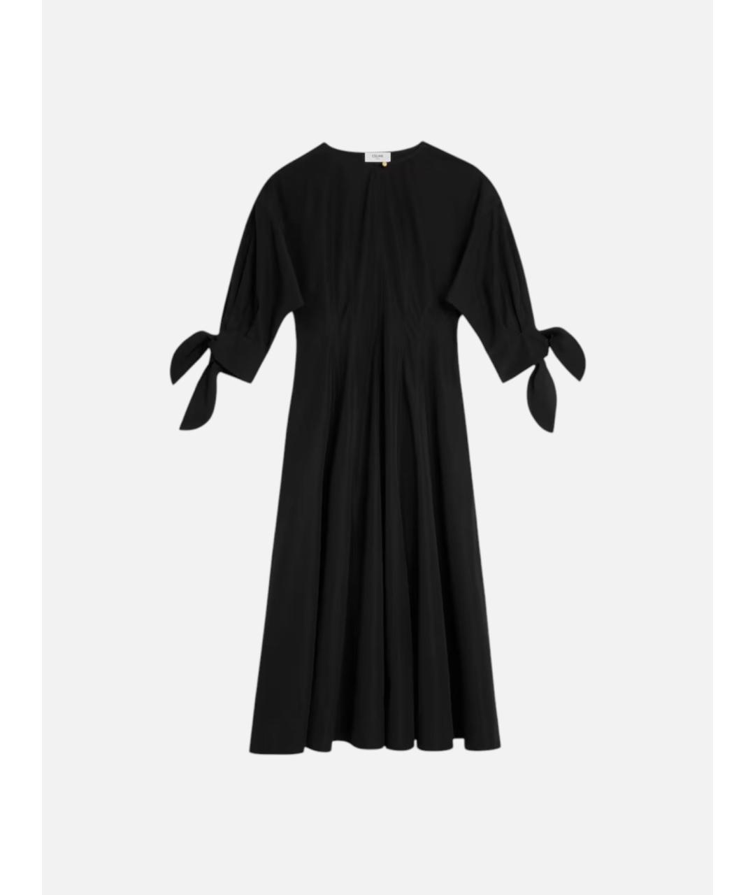 CELINE Черное хлопковое повседневное платье, фото 3