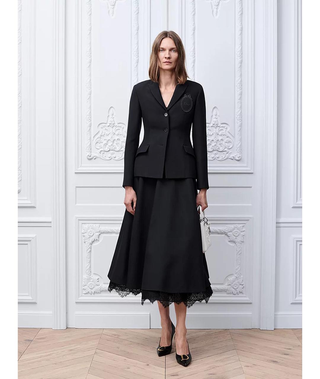 CHRISTIAN DIOR Черный шерстяной жакет/пиджак, фото 2