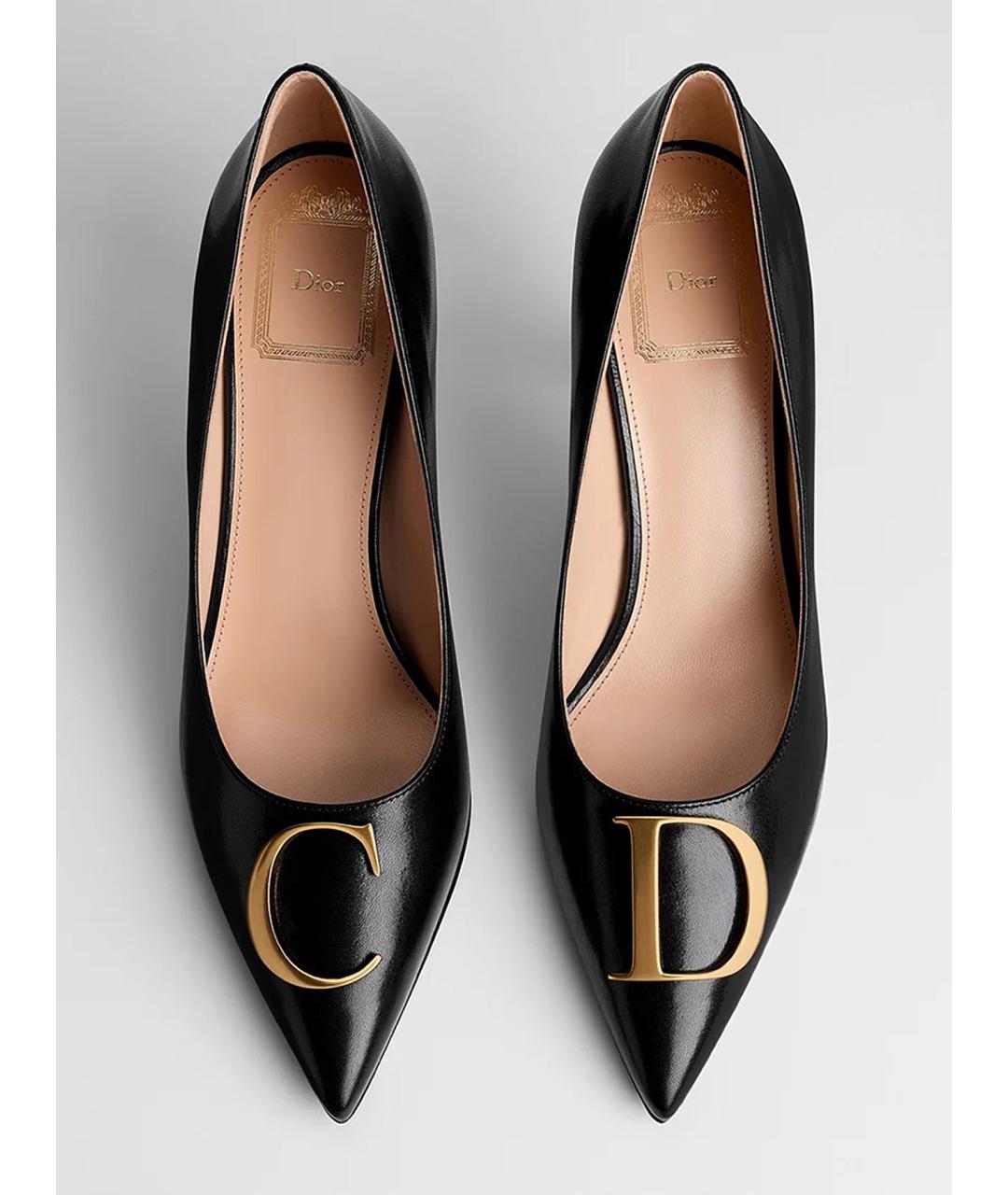 CHRISTIAN DIOR Черные кожаные туфли, фото 2