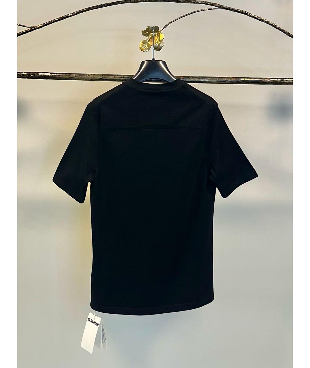 JIL SANDER Черная хлопковая футболка, фото 2