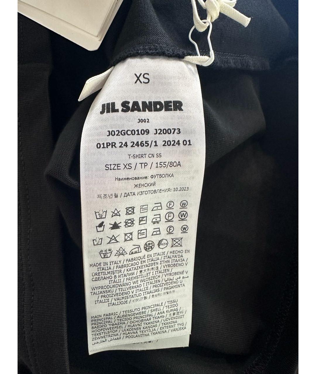 JIL SANDER Черная хлопковая футболка, фото 6