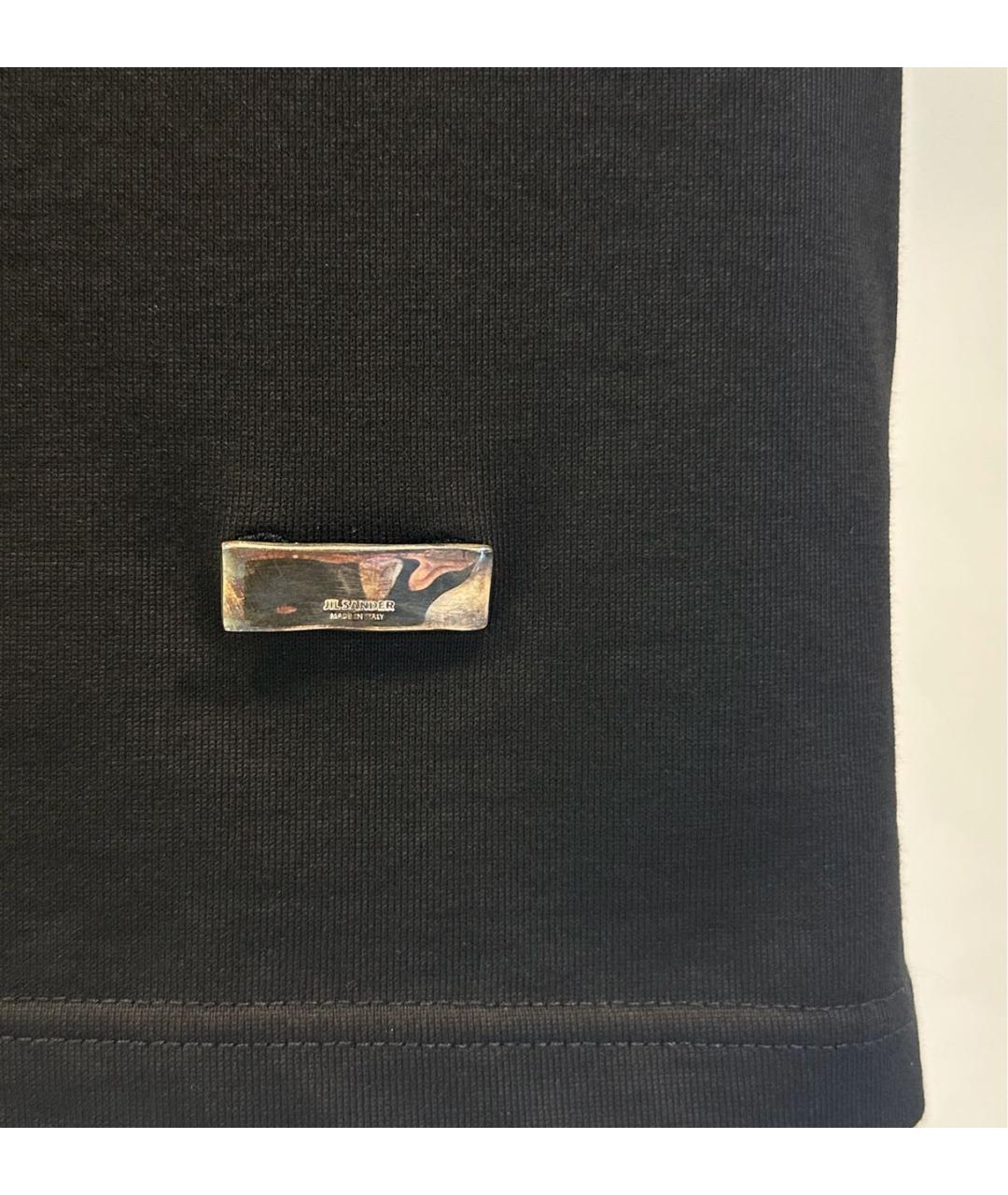 JIL SANDER Черная хлопковая футболка, фото 3