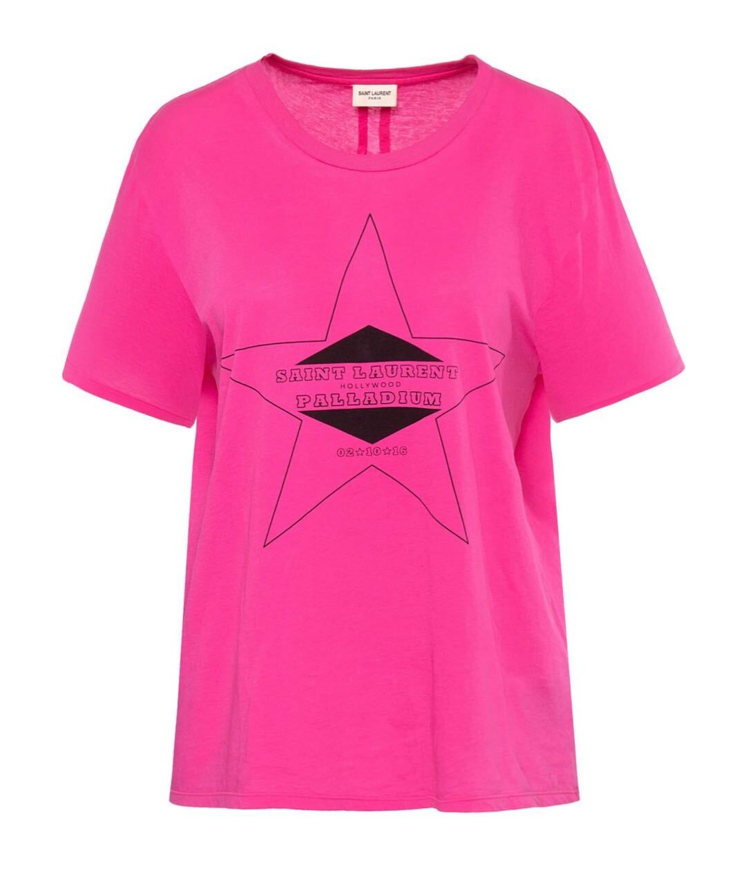 SAINT LAURENT Розовая хлопковая футболка, фото 1