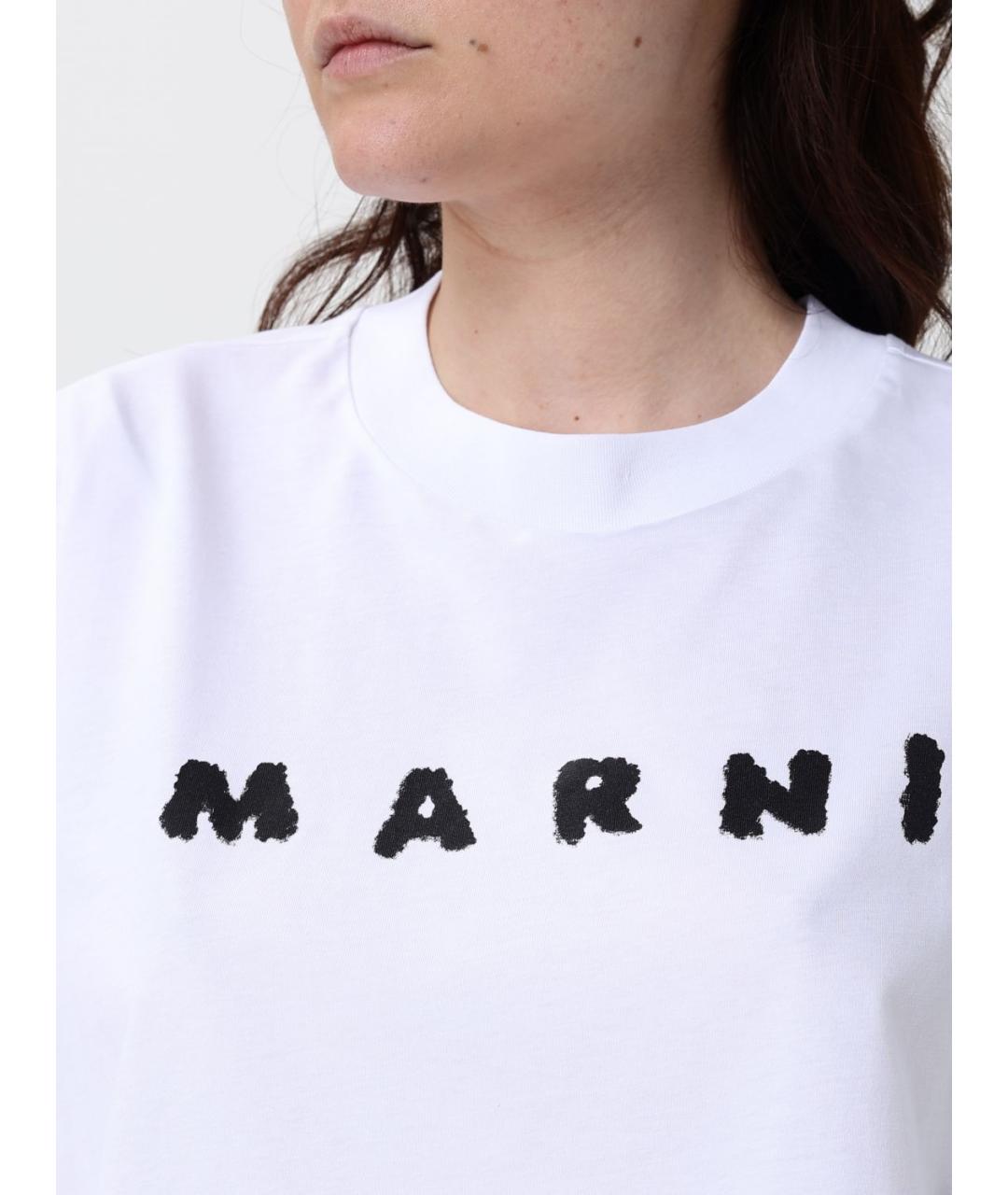 MARNI Белая хлопковая футболка, фото 5