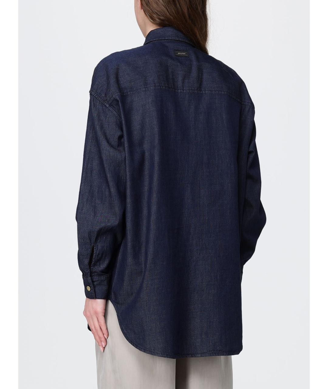 ARMANI EXCHANGE Синяя хлопковая рубашка, фото 2