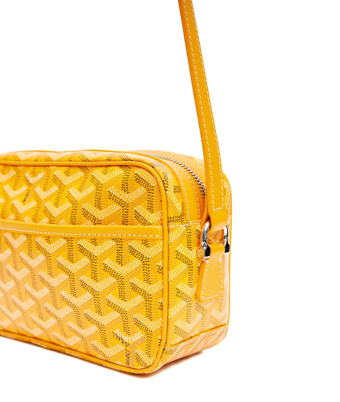 GOYARD Желтая кожаная барсетка, фото 4