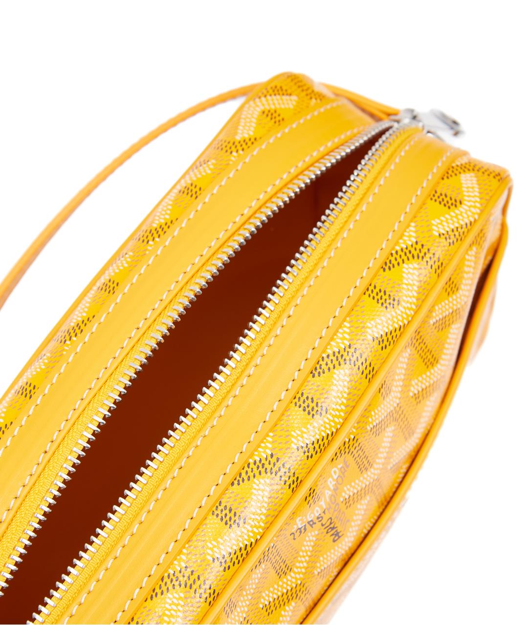 GOYARD Желтая кожаная барсетка, фото 5