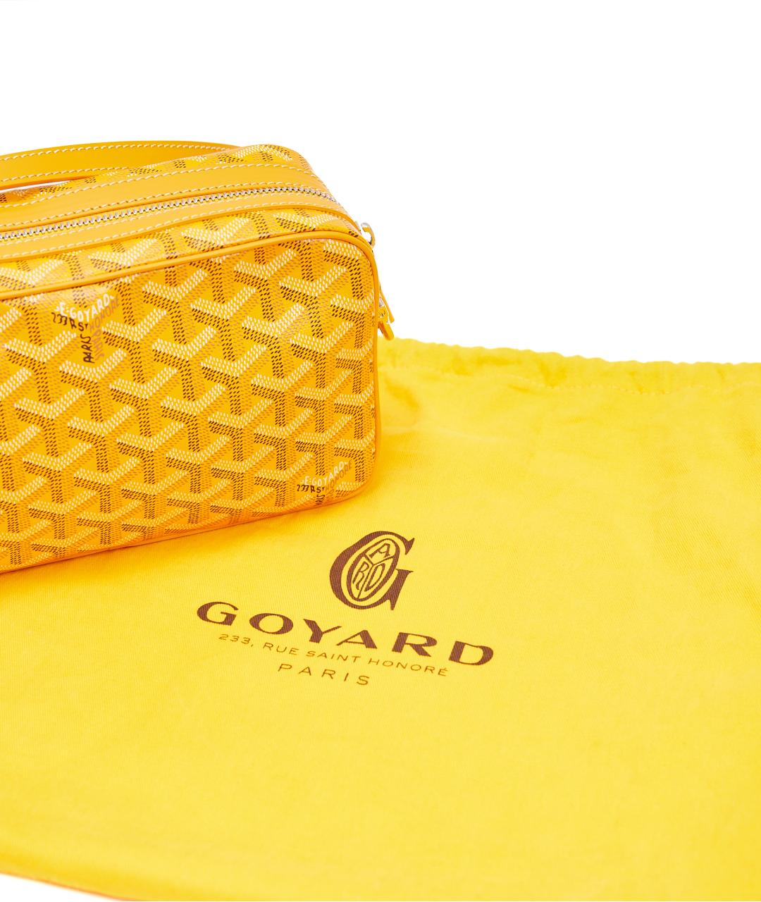 GOYARD Желтая кожаная барсетка, фото 7