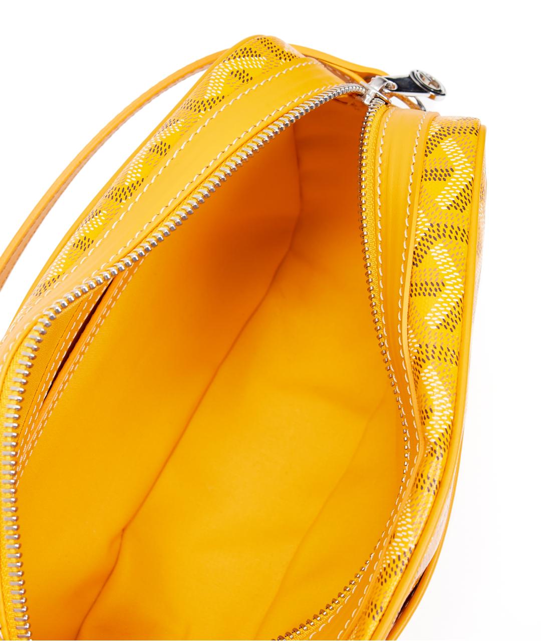 GOYARD Желтая кожаная барсетка, фото 6