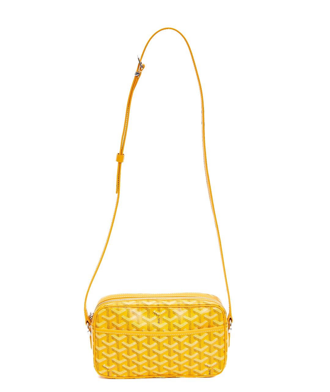 GOYARD Желтая кожаная барсетка, фото 3