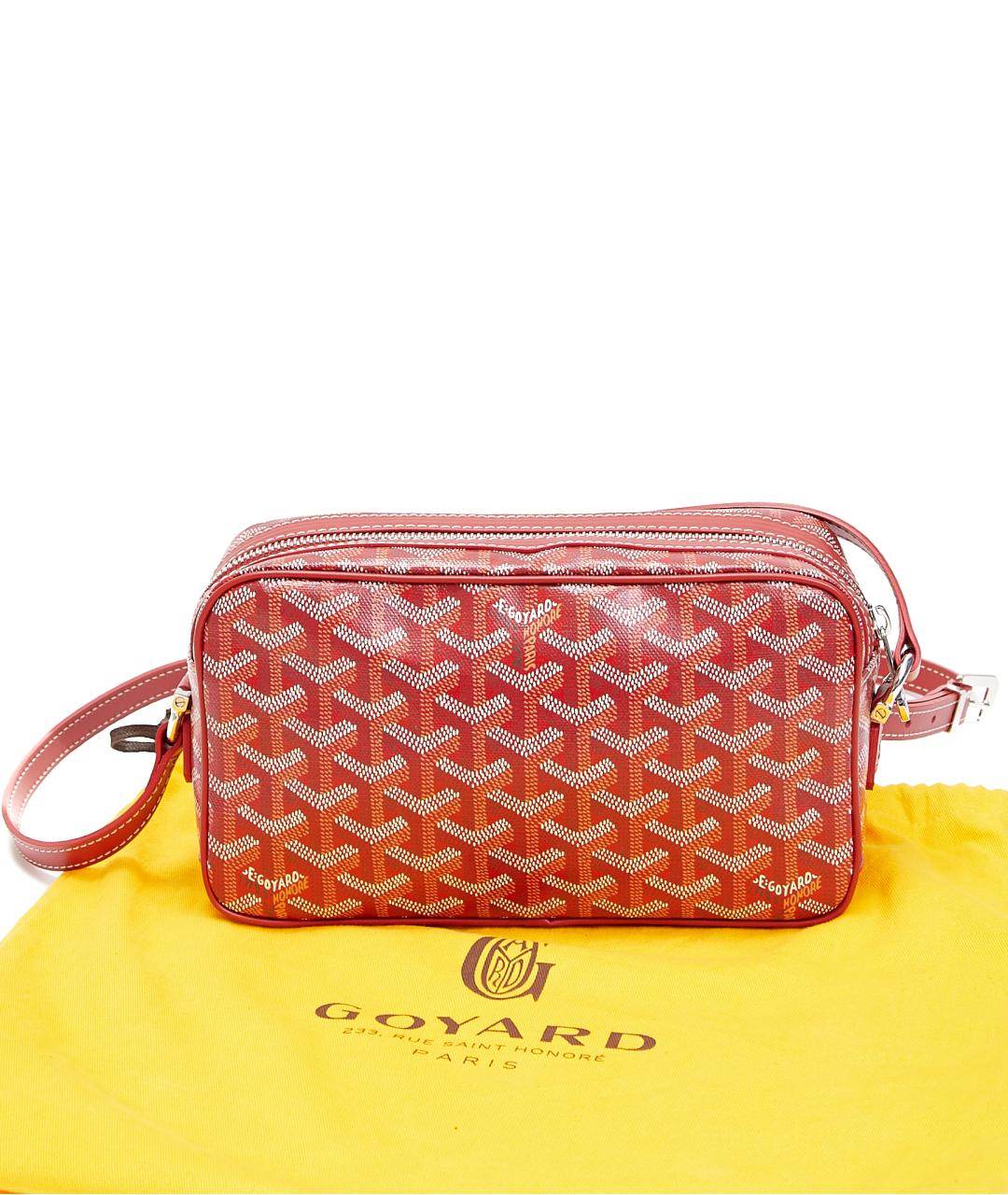 GOYARD Красная кожаная барсетка, фото 6