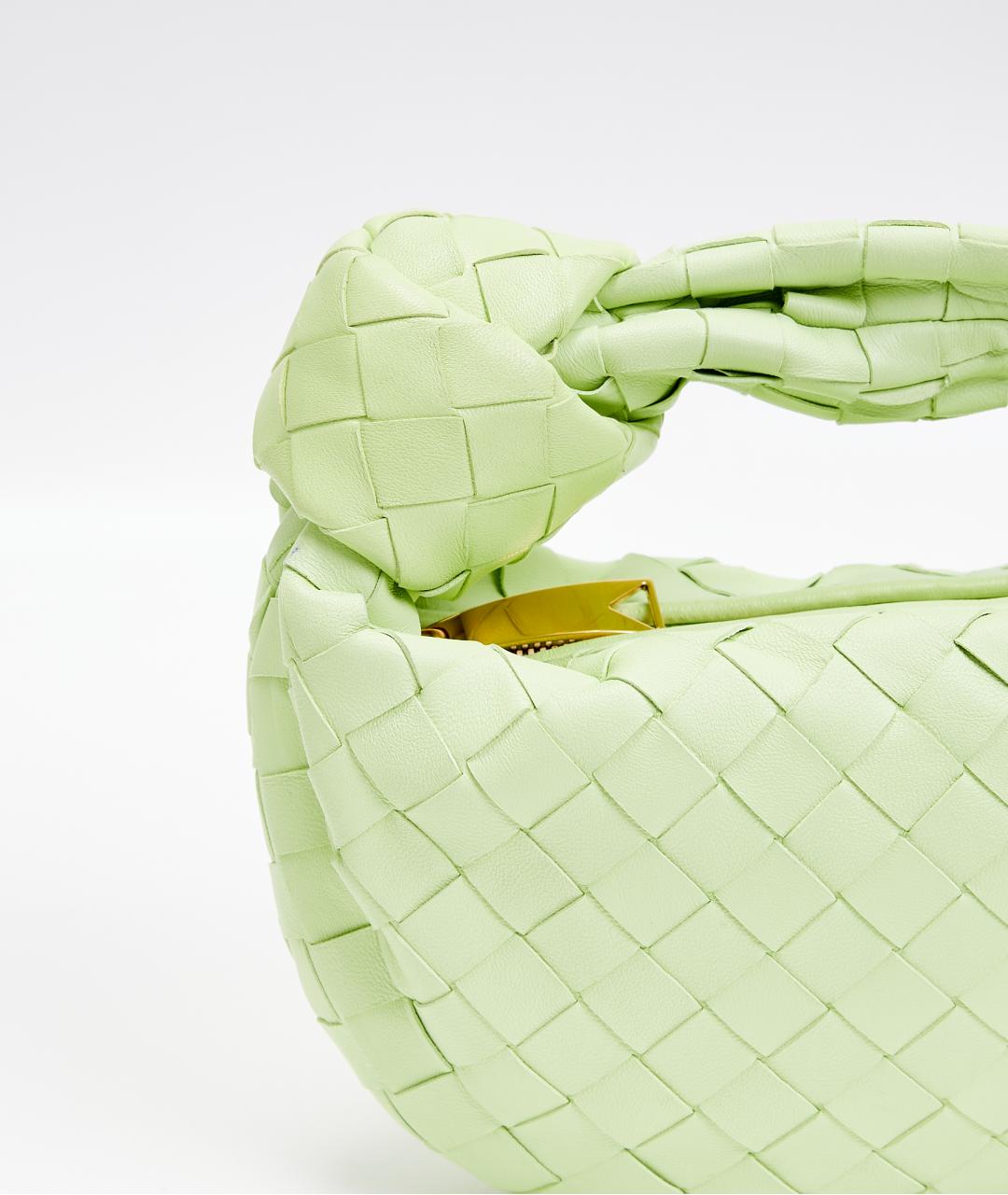 BOTTEGA VENETA Зеленая кожаная сумка с короткими ручками, фото 4