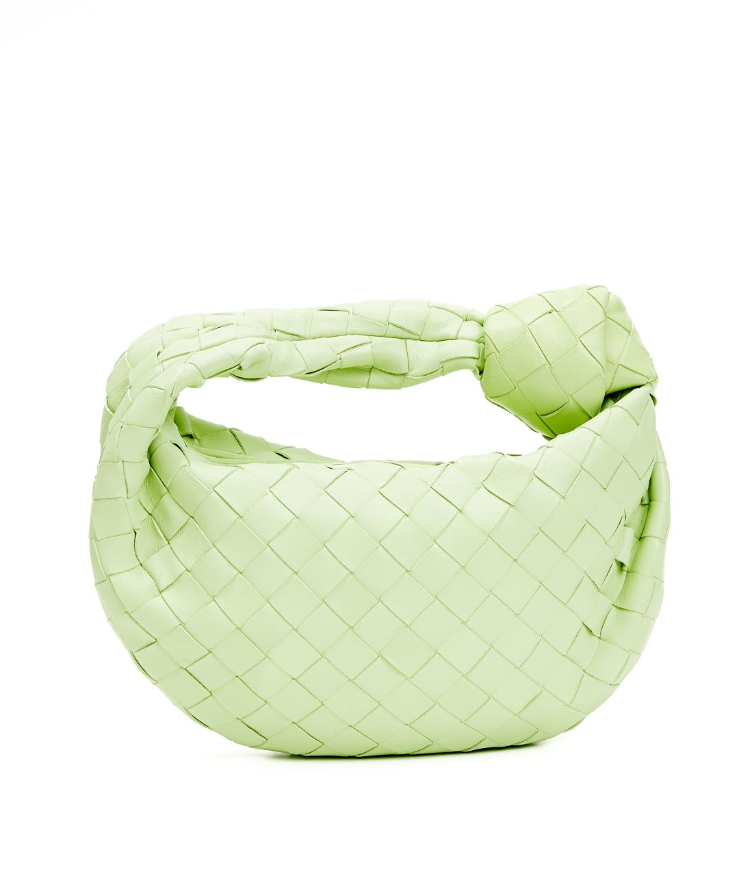 BOTTEGA VENETA Зеленая кожаная сумка с короткими ручками, фото 3