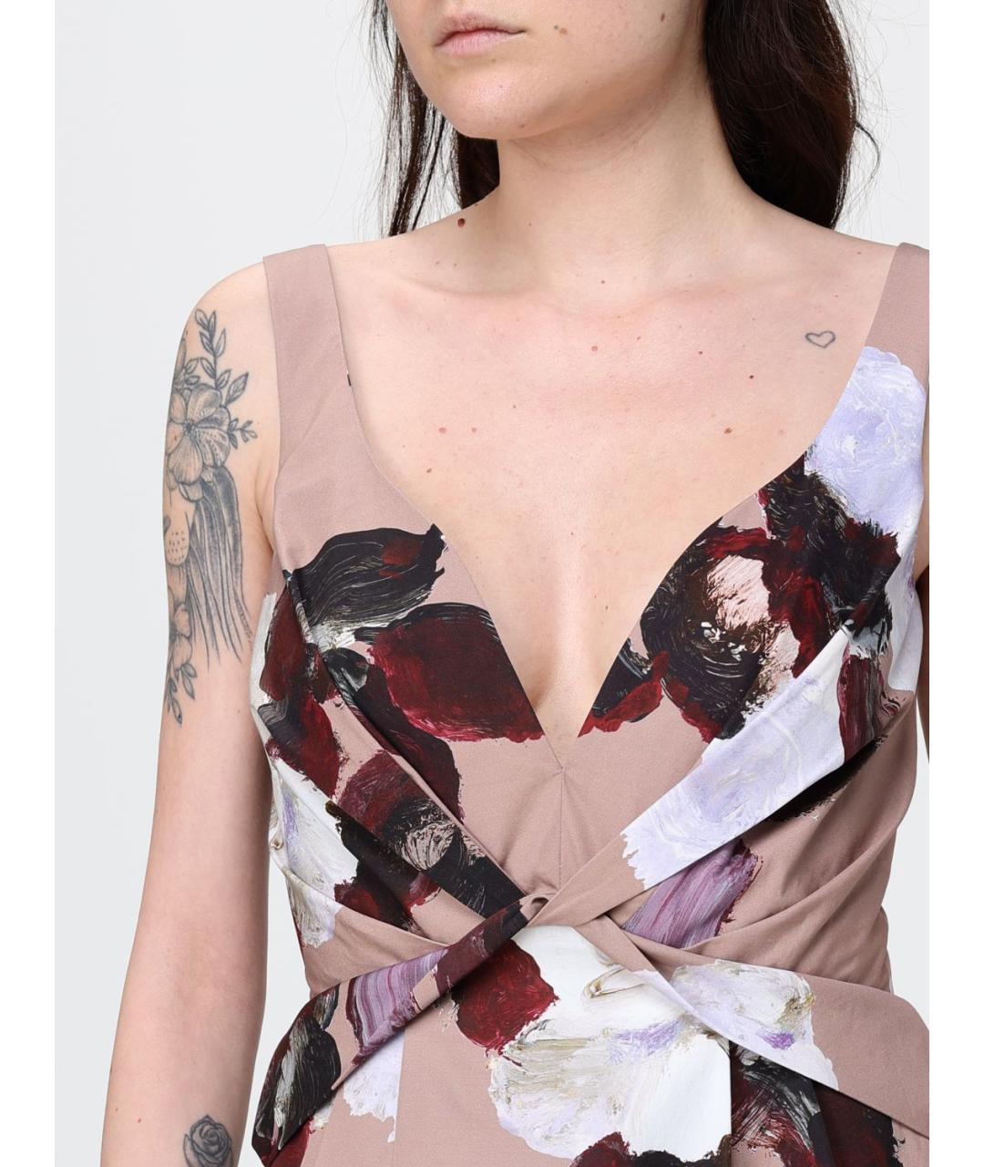 ANTONIO MARRAS Бежевое хлопковое повседневное платье, фото 3