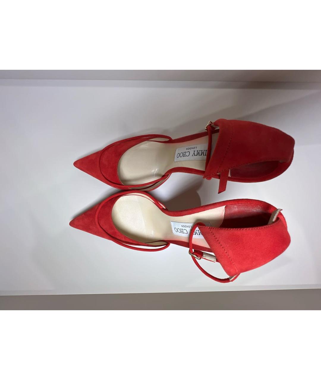 JIMMY CHOO Красные замшевые туфли, фото 3