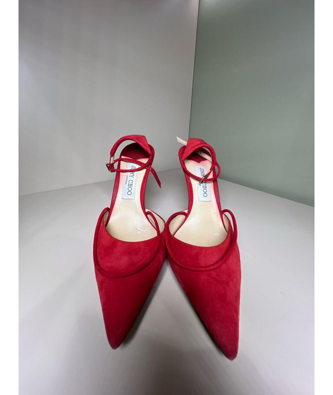 JIMMY CHOO Красные замшевые туфли, фото 2