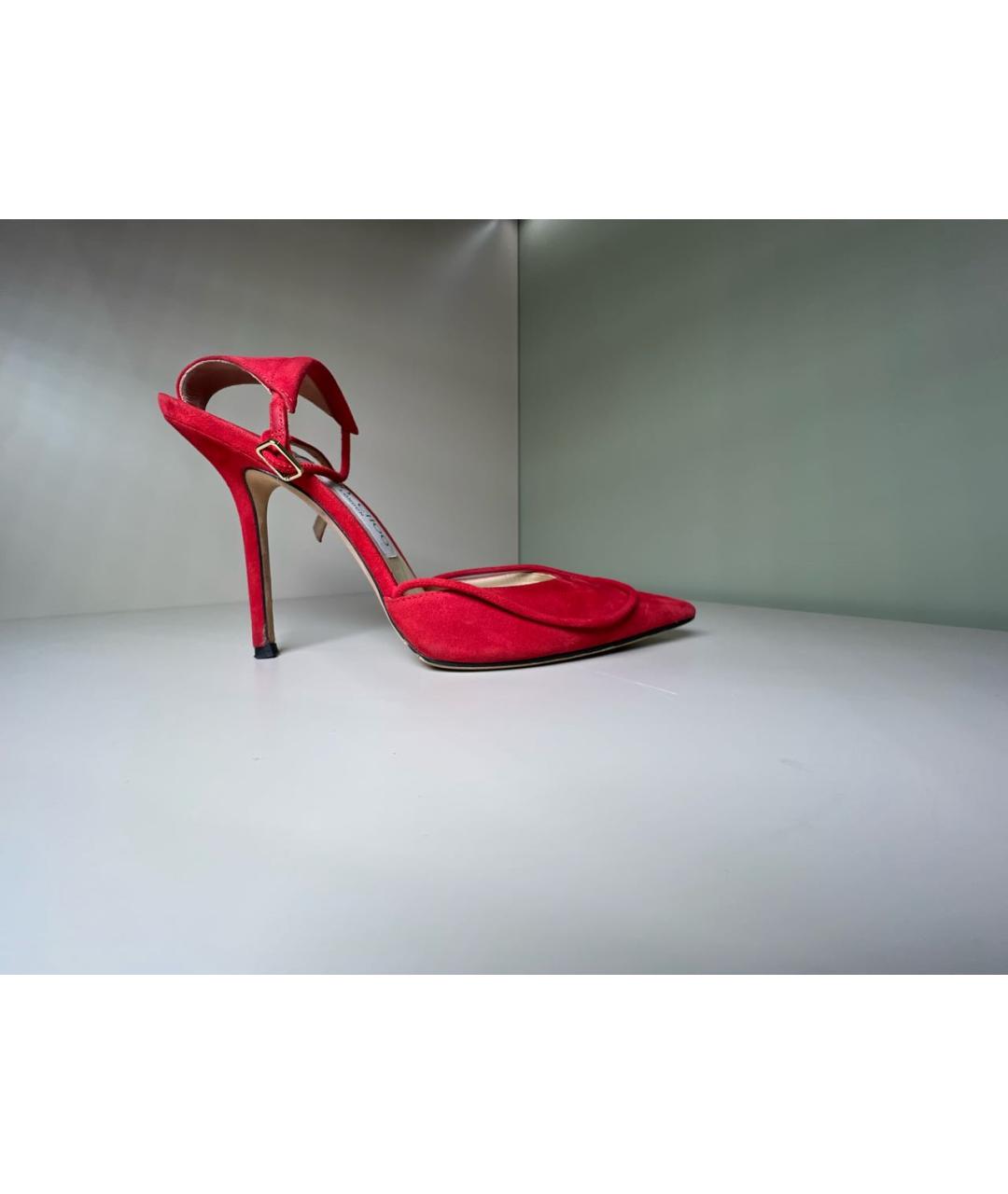 JIMMY CHOO Красные замшевые туфли, фото 5