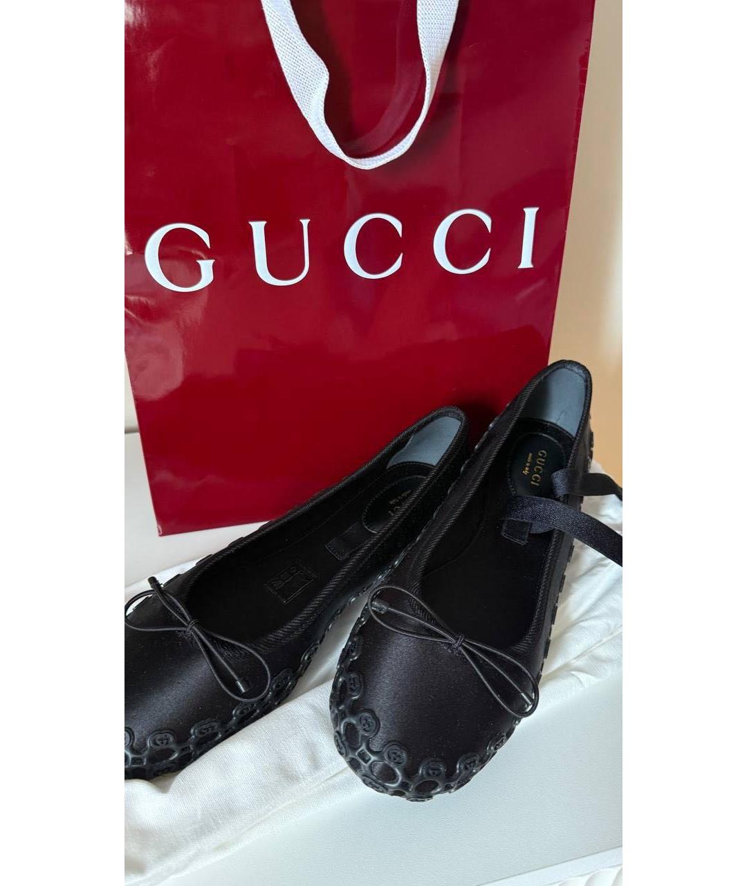 GUCCI Черные балетки, фото 3