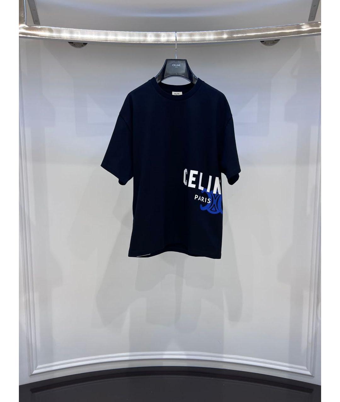 CELINE Черная футболка, фото 3