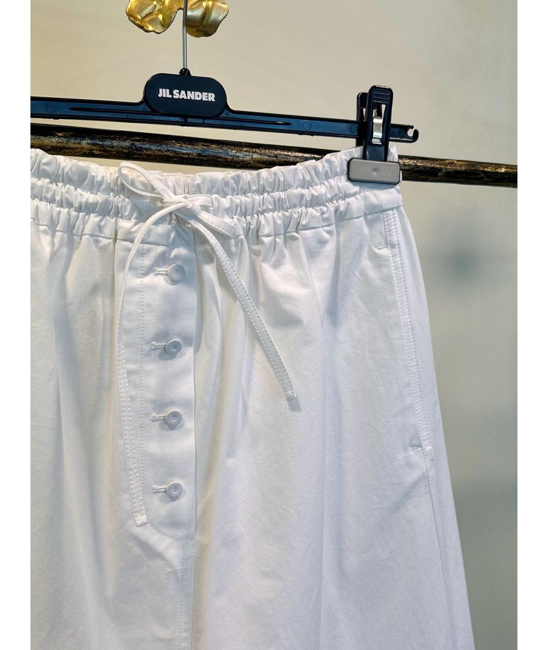 JIL SANDER Белая хлопковая юбка миди, фото 3