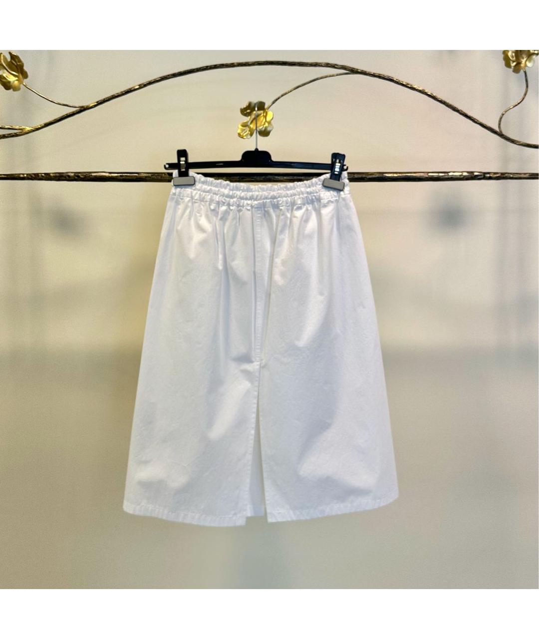 JIL SANDER Белая хлопковая юбка миди, фото 2