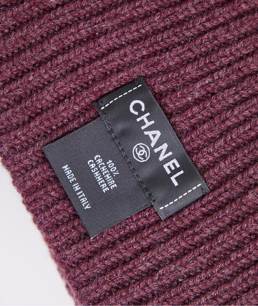 CHANEL Бордовая кашемировая шапка, фото 3