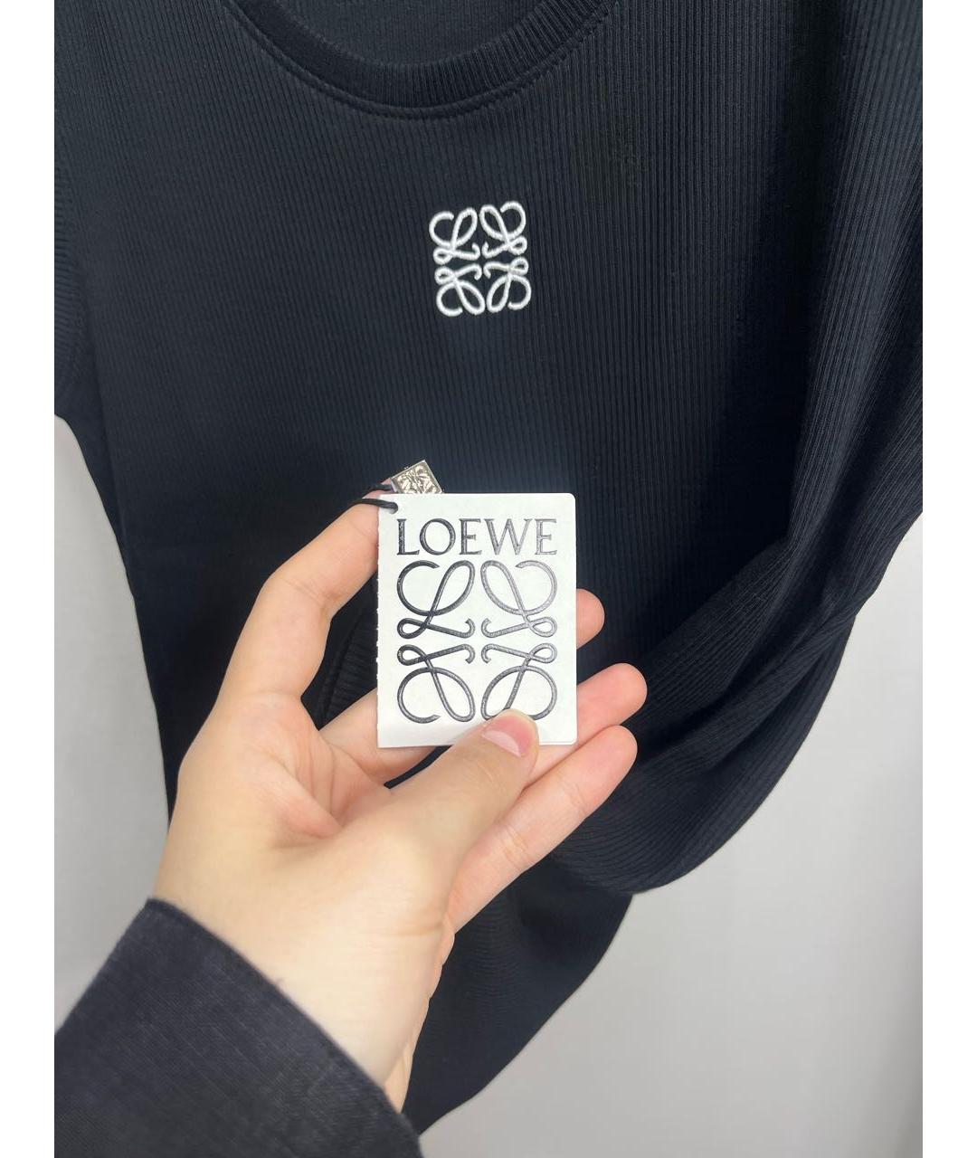 LOEWE Черная хлопковая майка, фото 5