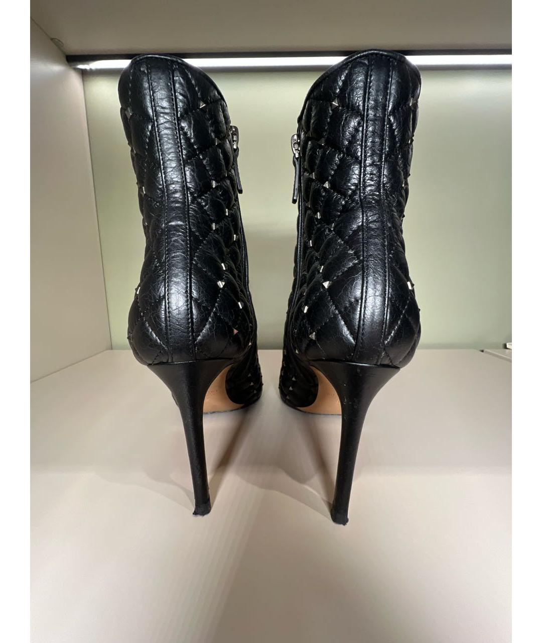 VALENTINO Черные кожаные ботильоны, фото 4