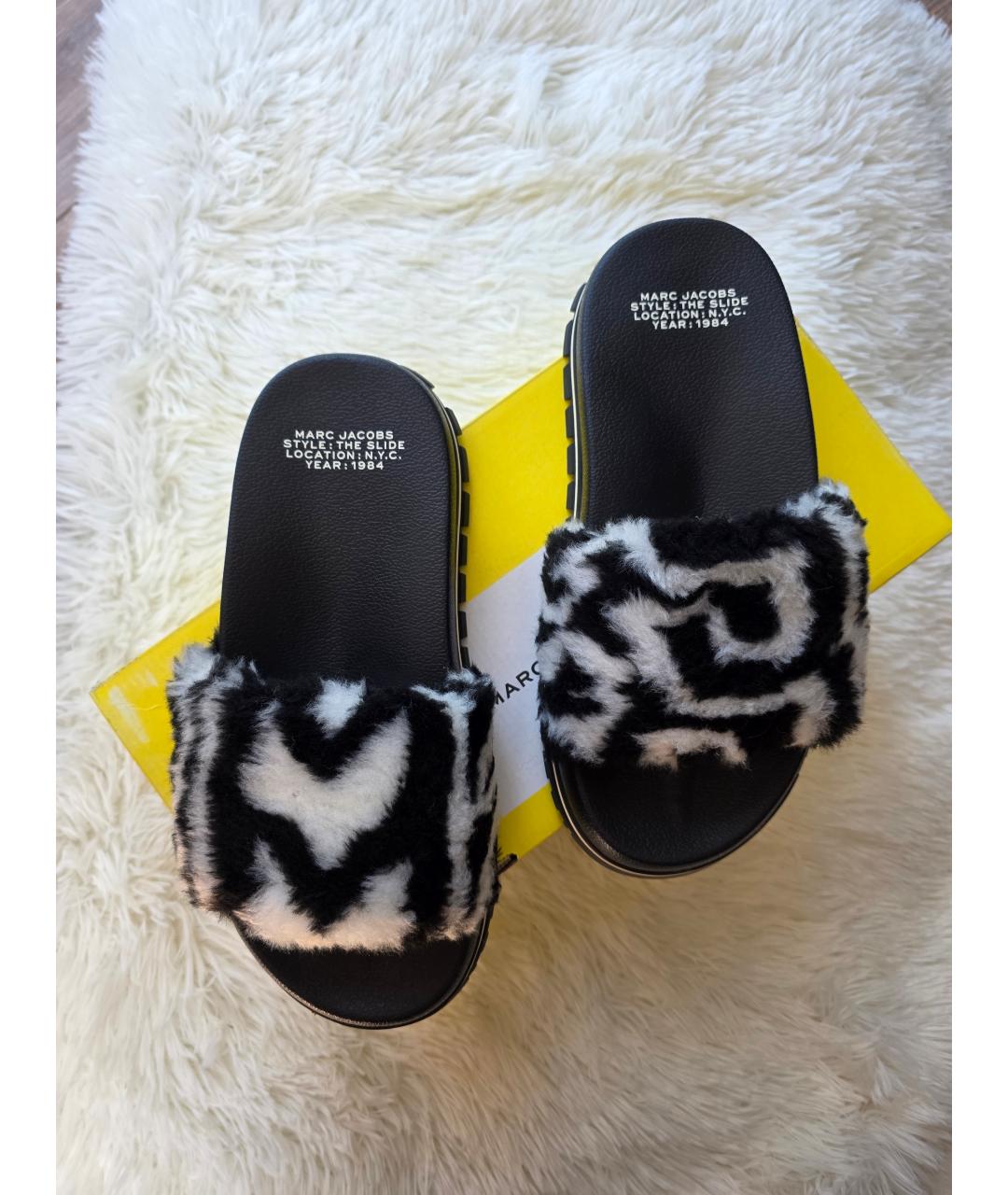 MARC JACOBS Черные шлепанцы, фото 5