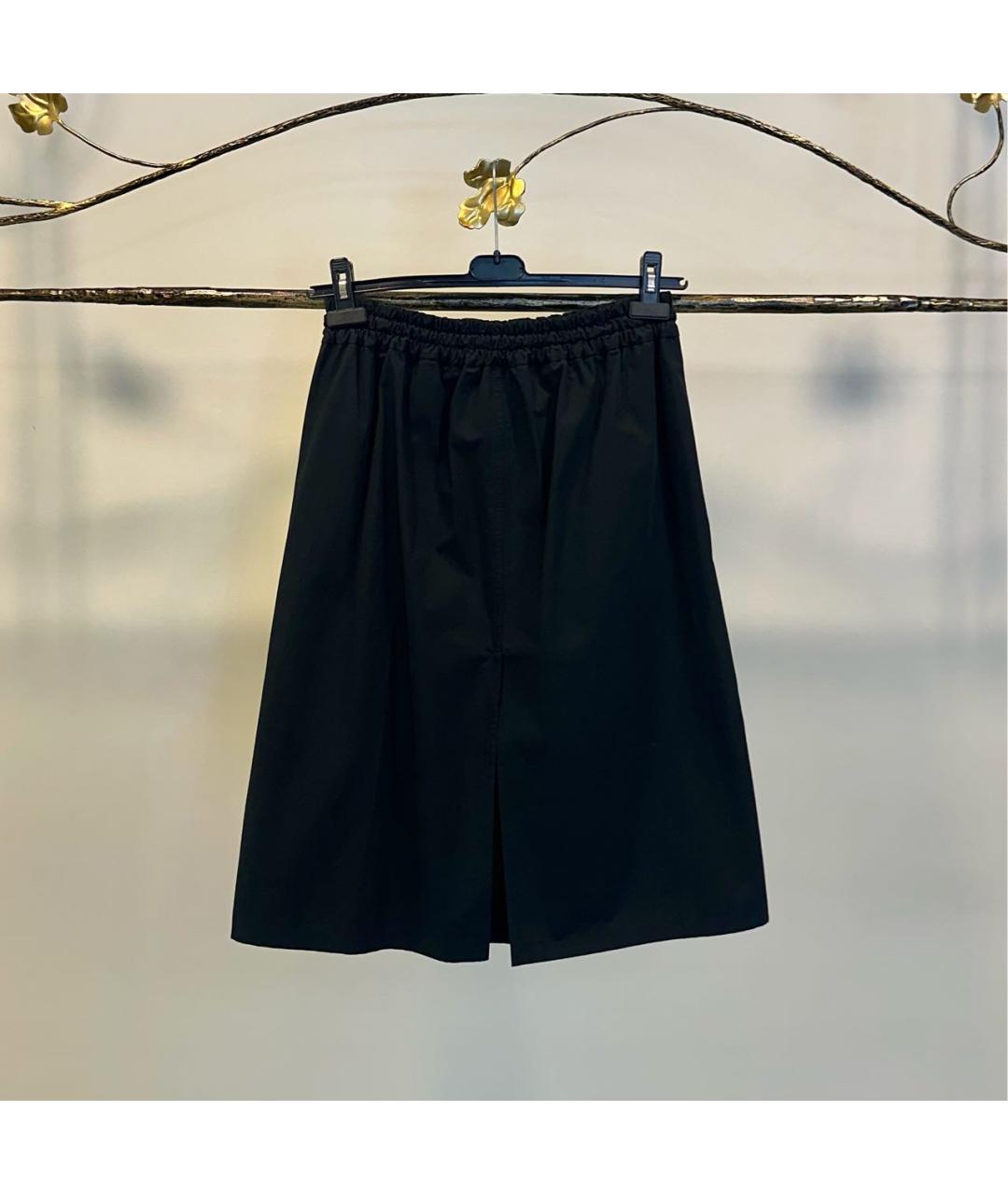 JIL SANDER Черная хлопковая юбка миди, фото 2