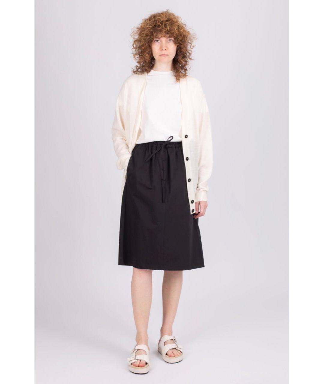 JIL SANDER Черная хлопковая юбка миди, фото 6