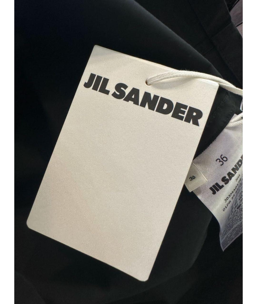 JIL SANDER Черная хлопковая юбка миди, фото 5